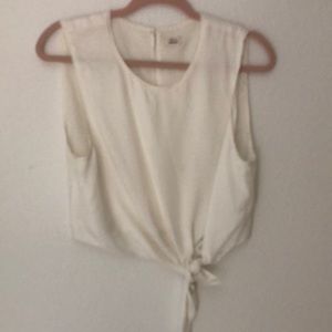 Wilfred white cropped tie up shirt